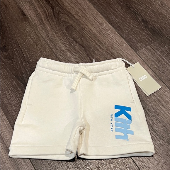 Kith Other - Kith Kids Cream Shorts with Blue Logo